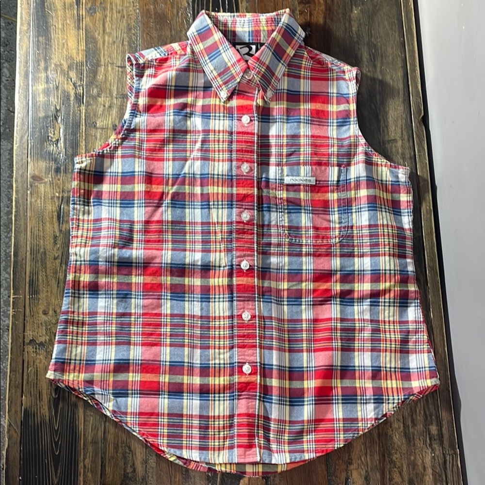 Rockies size M women’s sleeveless cutest plaid top! 100% cotton gorgeous top!